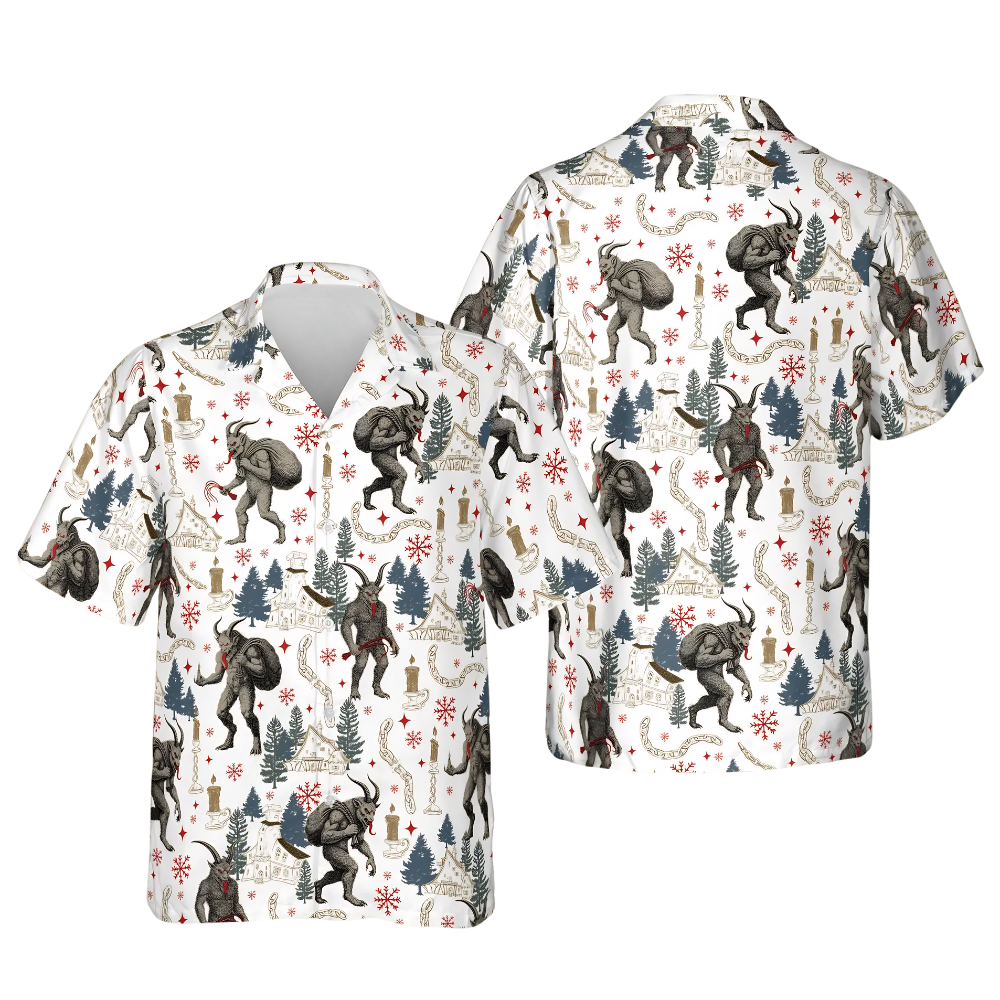 Krampus Christmas Men's Hawaiian Shirt, Christmas Krampus Hawaiian Shirt HE0803