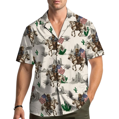 Bigfoot Cowboy Hawaiian Shirt For Men, Western Sasquatch Hawaiian Shirt HE0654