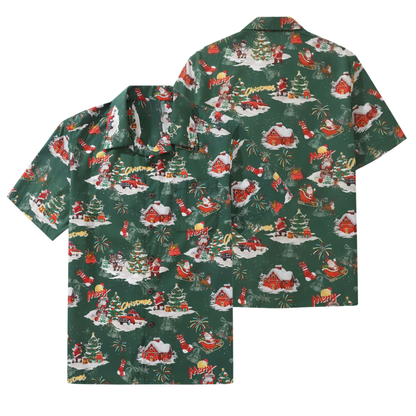Merry Christmas Green Hawaiian Shirt For Men Women, Xmas Hawaiian Shirt HE0851