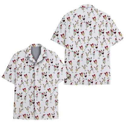 Wine Lover Christmas Hawaiian Shirt Women Men, Wine Hawaiian Shirt For Xmas HE0685