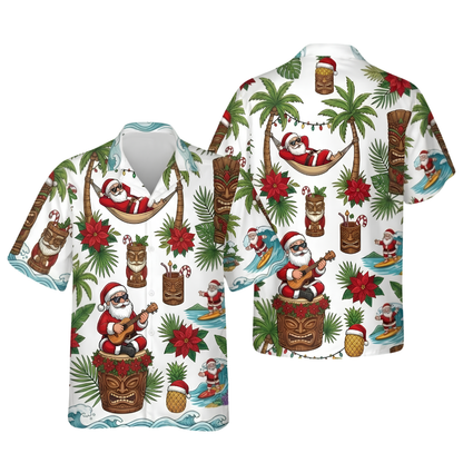 Funny Santa Tropical Hawaiian Shirt Men Women, Christmas Aloha Hawaiian Shirt HE0862
