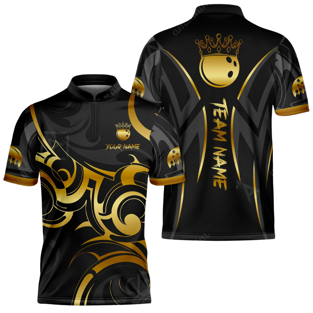 Custom Tribal Black And Cyan Bowling Jersey Shirt For Men, Custom Tribal Bowling Team Shirts BZ0616