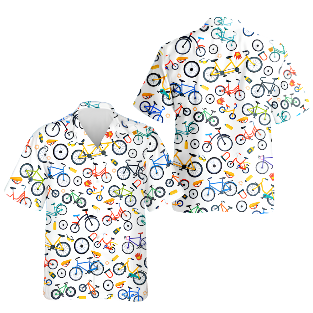 Bicyle Pattern Colorful Hawaiian Shirt For Men Women, Cycling Hawaiian Shirt For Biker HE0764