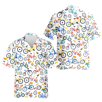 Bicyle Pattern Colorful Hawaiian Shirt For Men Women, Cycling Hawaiian Shirt For Biker HE0764