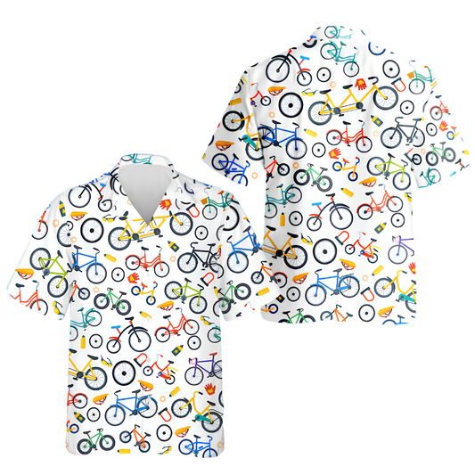 Bicyle Pattern Colorful Hawaiian Shirt For Men Women, Cycling Hawaiian Shirt For Biker HE0764
