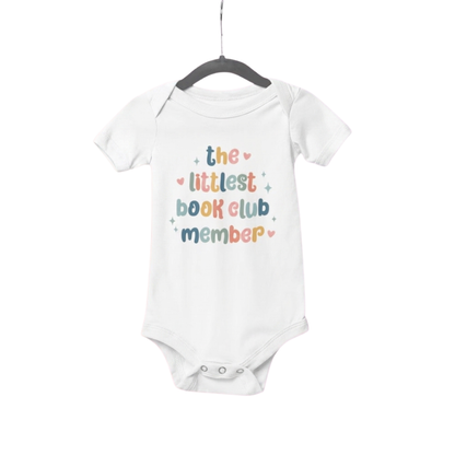 The Littlest Book Club Member Baby Bodysuit, Book Lover Baby Bodysuit BB0001