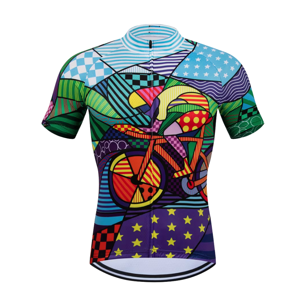 Colorful Mountain Cycling Short Sleeve Jersey For Men, Mountain Cycling Jersey CE0059