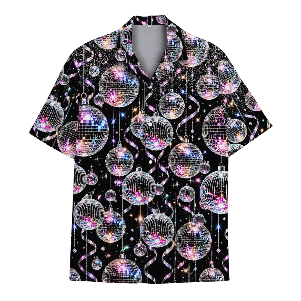 Disco Ball Black And Purple Hawaiian Shirt For Men Women, Disco Ball Retro Hawaiian Shirt HE0648