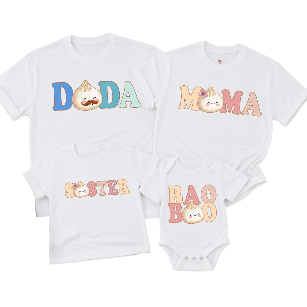 Bao Bao Baby Matching Dim Sum Pregnancy Announcement Family T Shirt, Baby Reveal Family Shirts ET1153