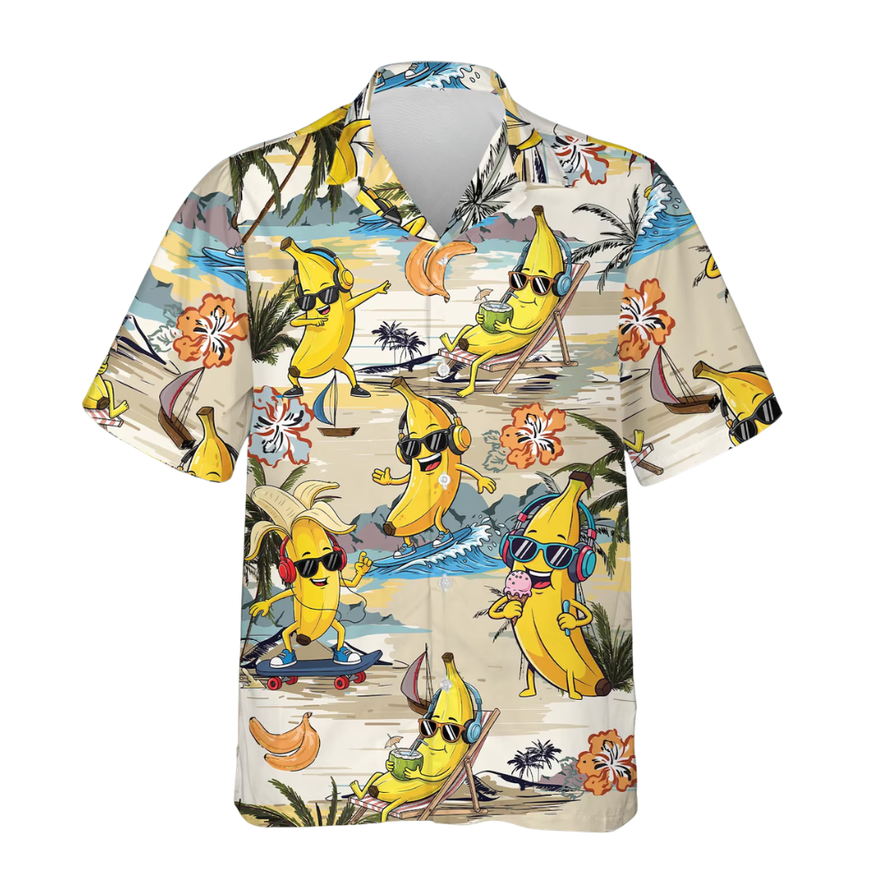 Banana Funny Beach Hawaiian Shirt For Men And Women, Tropical Banana Hawaiian Shirt HE0619