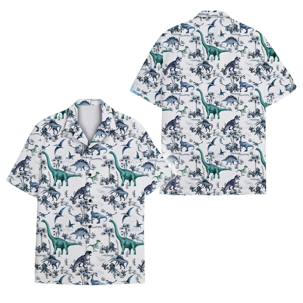 T-Rex & Brontosaurus Dinosaur Hawaiian Shirt, Dinosaur Hawaiian Shirt HE0808