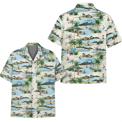 Tropical Beach Hawaiian Shirt For Men Women, Beach Hawaiian Shirt With Pocket HE0741