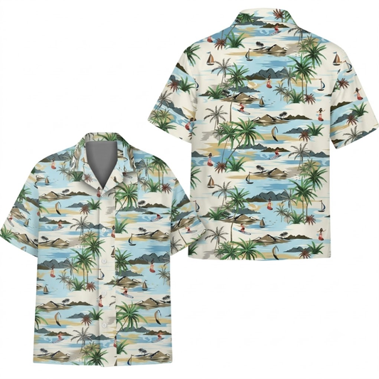 Tropical Beach Hawaiian Shirt For Men Women, Beach Hawaiian Shirt With Pocket HE0741