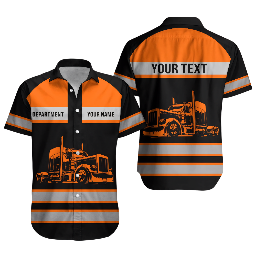 Custom Truck Driver Hawaiian Shirt For Men, Custom Driver Work Uniforms HE0859
