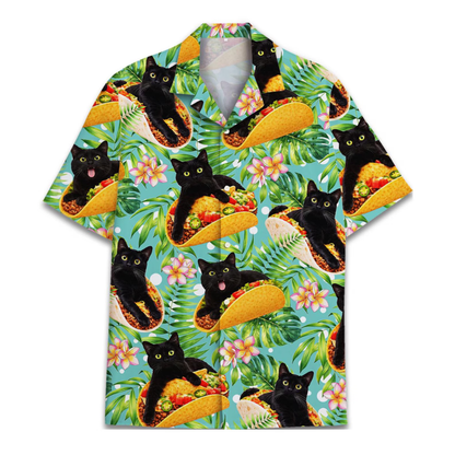 Cat Taco Tropical Hawaiian Shirt Men Women, Cat Mexcian Food Hawawiian Shirt HE0625