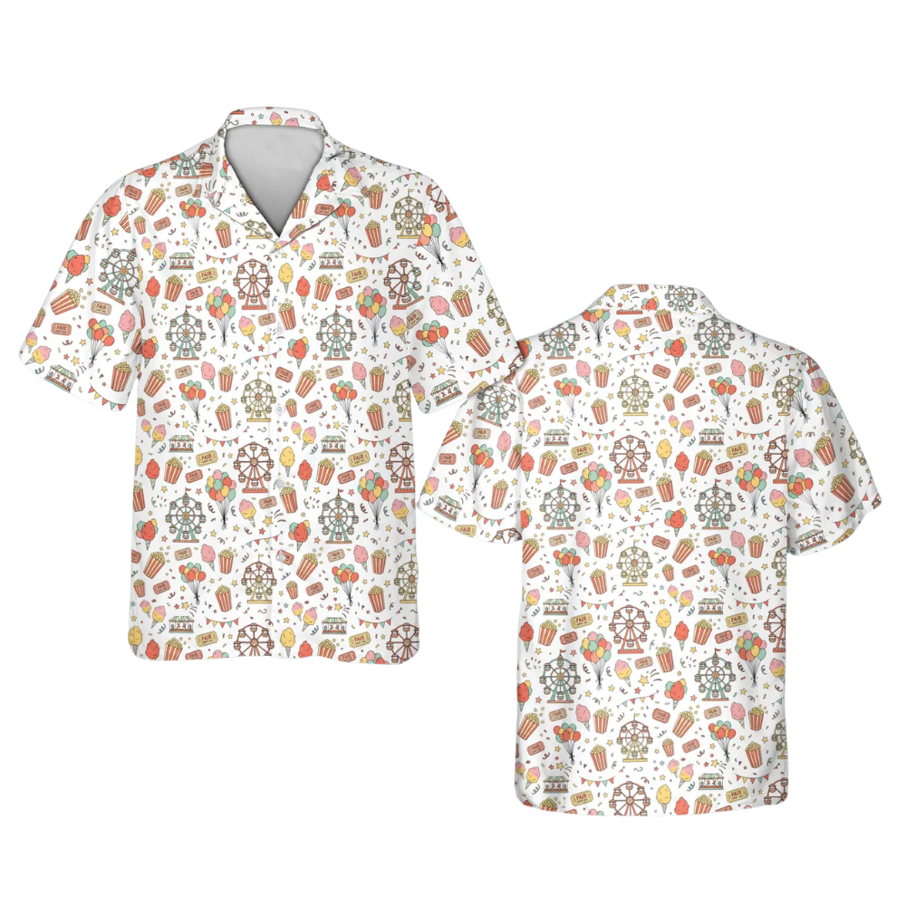 Ferris Wheel Popcorn Hawaiian Shirt For Men Women, Festival Hawaiian Shirt HE0663