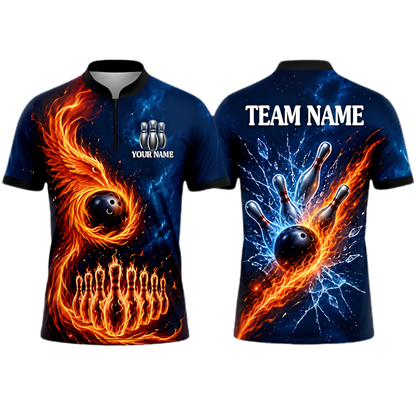 Custom Fire Phoenix Bowling Jersey For Men, Custom Phoenix Bowling Team Shirt BZ0967