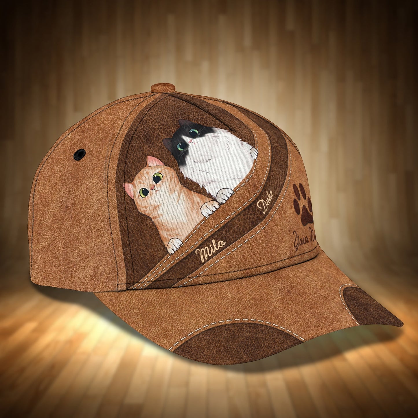 3D Classic Cap Lovely Cats Personalized Name Cap 71 Lasfour CA2052