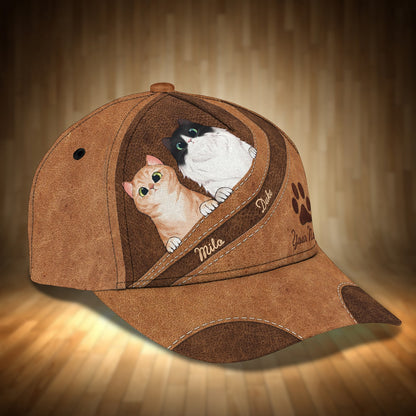 3D Classic Cap Lovely Cats Personalized Name Cap 71 Lasfour CA2052