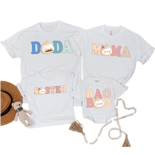 Bao Bao Baby Matching Dim Sum Pregnancy Announcement Family T Shirt, Baby Reveal Family Shirts ET1153