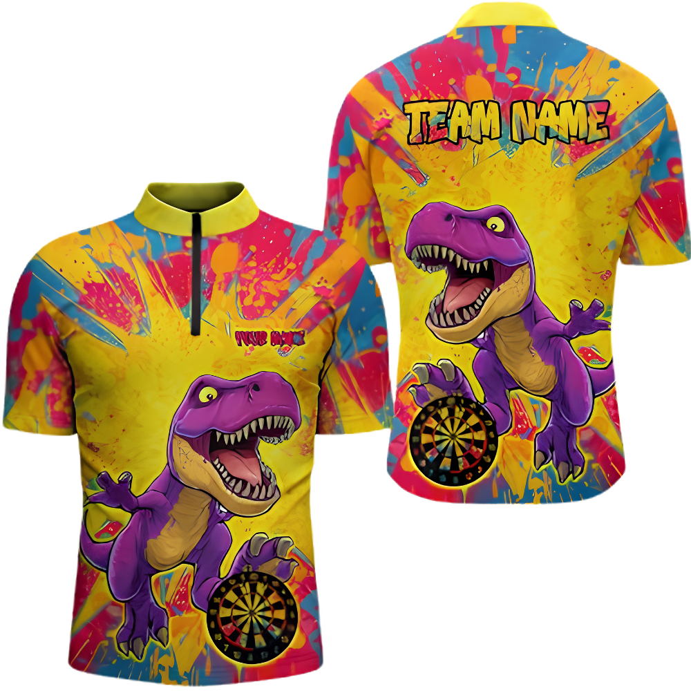 Custom Dinosaur Colorful Dart Jersey For Men, Custom Dinosaur Darts Team Shirt DZ0168