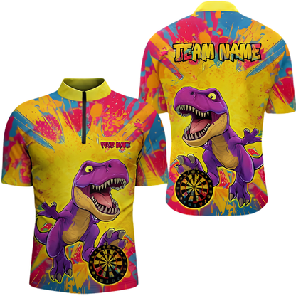 Custom Dinosaur Colorful Dart Jersey For Men, Custom Dinosaur Darts Team Shirt DZ0168