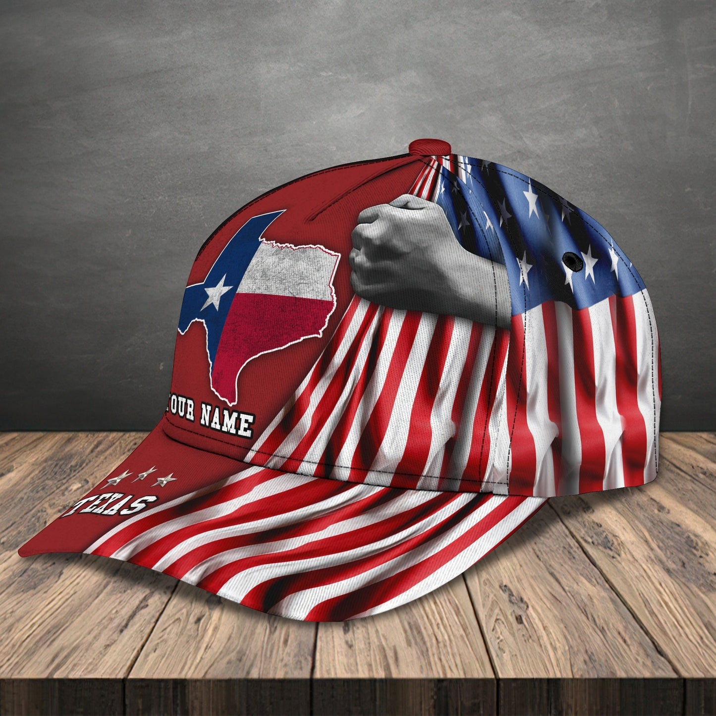 3D Classic Cap Texas Personalized Name Cap 51 Lasfour CA2444