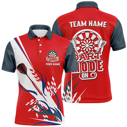 Dart Mode On Custom Mens Dart Polo Shirt, Custom Funny Darts Shirt For Team DZ0149