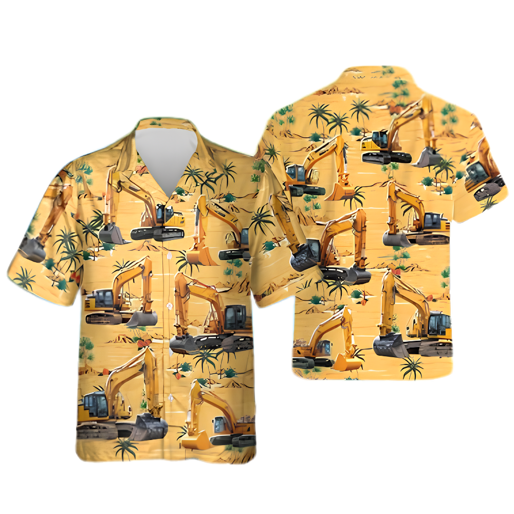 Excavator Tropical Hawaiian Shirt Men Women, Excavator Hawaiian Shirt HE0750