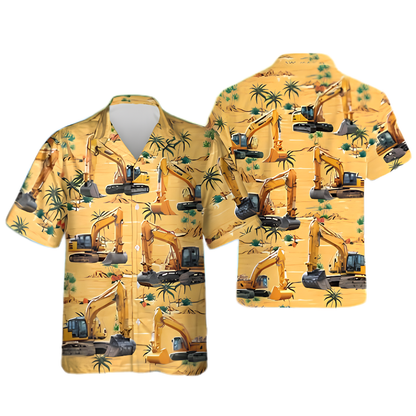 Excavator Tropical Hawaiian Shirt Men Women, Excavator Hawaiian Shirt HE0750