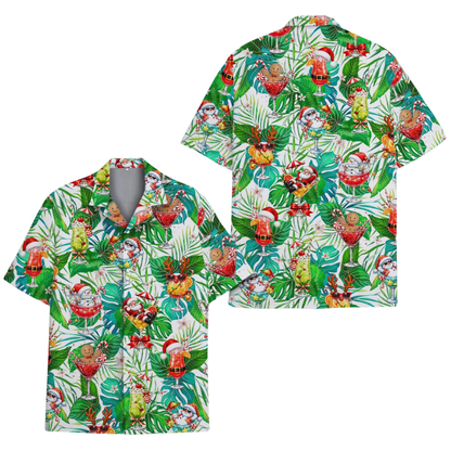 Santa Cocktail Tropical Hawaiian Shirt For Men Women, Christmas In July Hawaiian Shirt HE0567