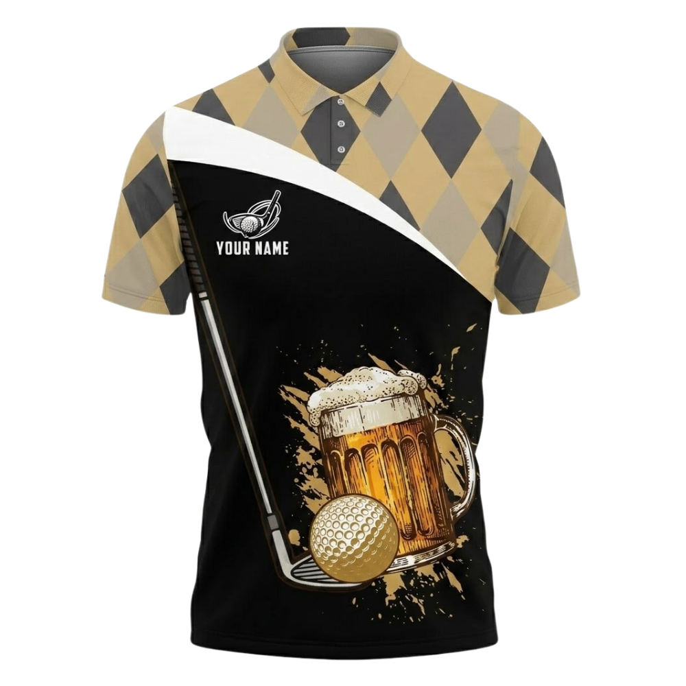 Just A Man Who Loves Golf And Beer Custom Golf Polo Shirt For Men, Custom Beer Golf Shirt GE0557