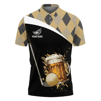 Just A Man Who Loves Golf And Beer Custom Golf Polo Shirt For Men, Custom Beer Golf Shirt GE0557