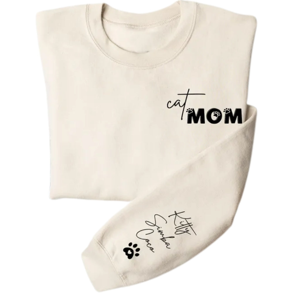 Custom Cat Mom Sweatshirt, Custom Cat Mama Sweatshirt 2D0527