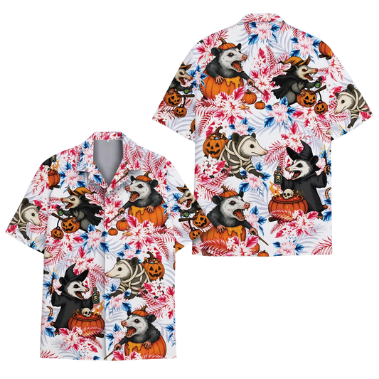 Funny Opossum Halloween Hawaiian Shirt, Halloween Hawaiian Shirt For Opossum Lover HE0810