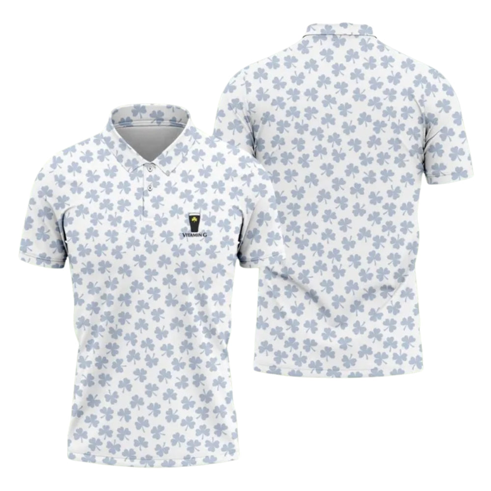 Vitamin G Irish Shamrock Golf Polo Shirt For Mens, Patrick's Day Golf Shirts GE0267