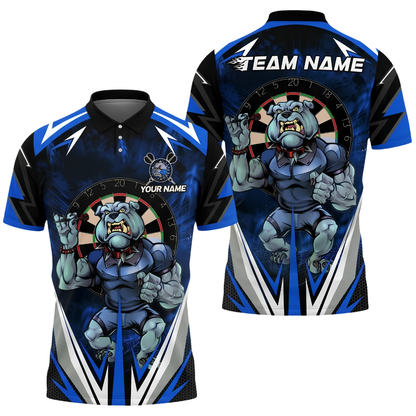 Bulldog Custom Mens Dart Polo Shirt, Custom Bulldog Team Darts Shirt DZ0159