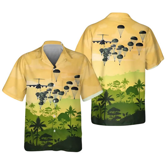 Paratrooper Tropical Mens Hawaiian Shirt, Paratrooper Hawaiian Shirt For Veteran HE0800