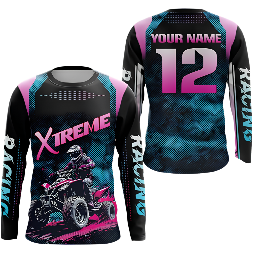 Custom ATV Racing Men's Long Sleeve Motocross Jersey , Custom ATV Shirts MZ0139
