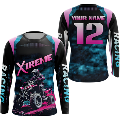 Custom ATV Racing Men's Long Sleeve Motocross Jersey , Custom ATV Shirts MZ0139