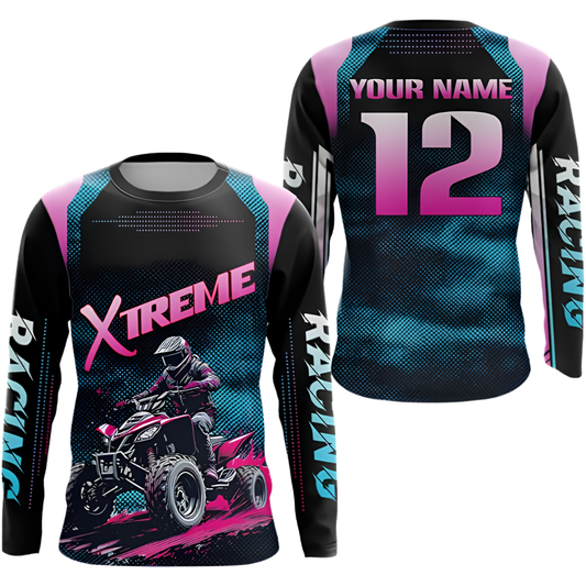Custom ATV Racing Men's Long Sleeve Motocross Jersey , Custom ATV Shirts MZ0139
