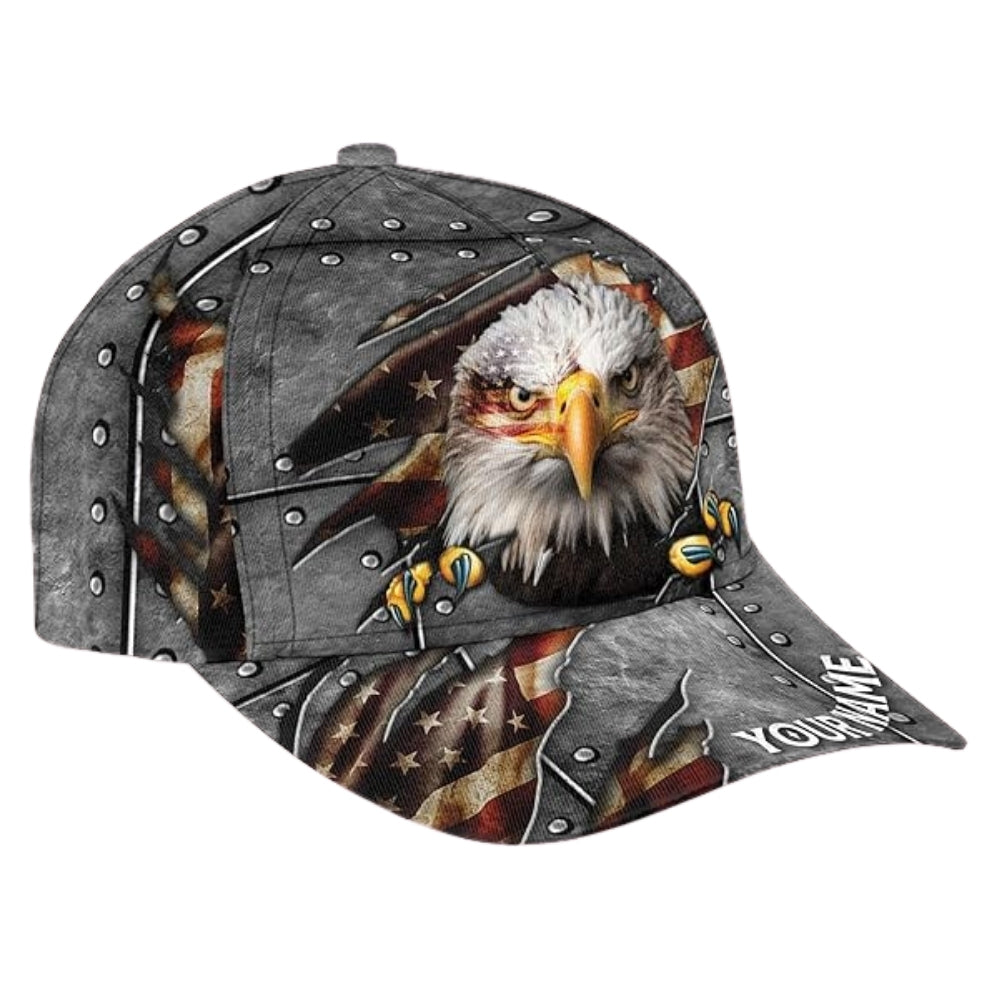 Custom American Eagle 3D Baseball Cap, Custom Patriotic Eagle Caps CP0191