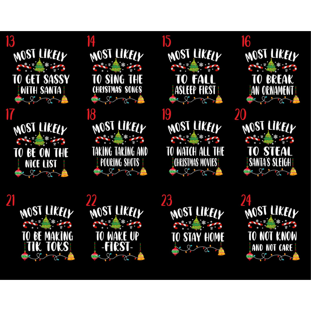 Custom Most Likely To Christmas Family Matching Shirts, Custom Funny Christmas Family Shirts ET1182