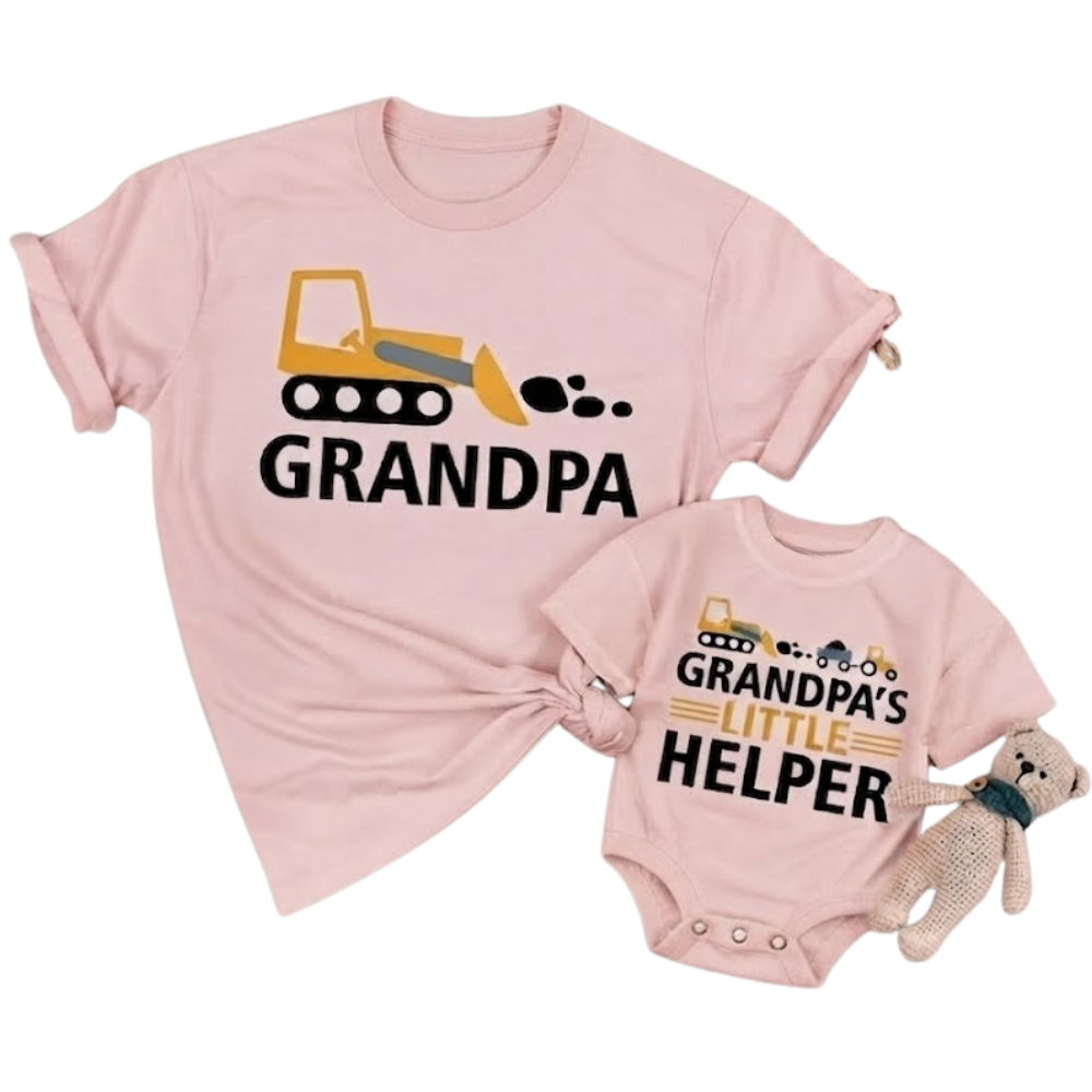Grandpa Grandpa's Litlle Helper Matching T Shirt, Grandpa And Grandkids Matching Shirts ET1206