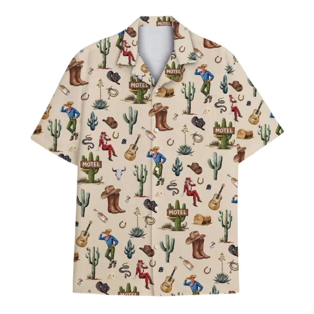 Vintage Cowboy Cowgirl Hawaiian Shirt For Men Women, Western Hawaiian Shirts HE0476