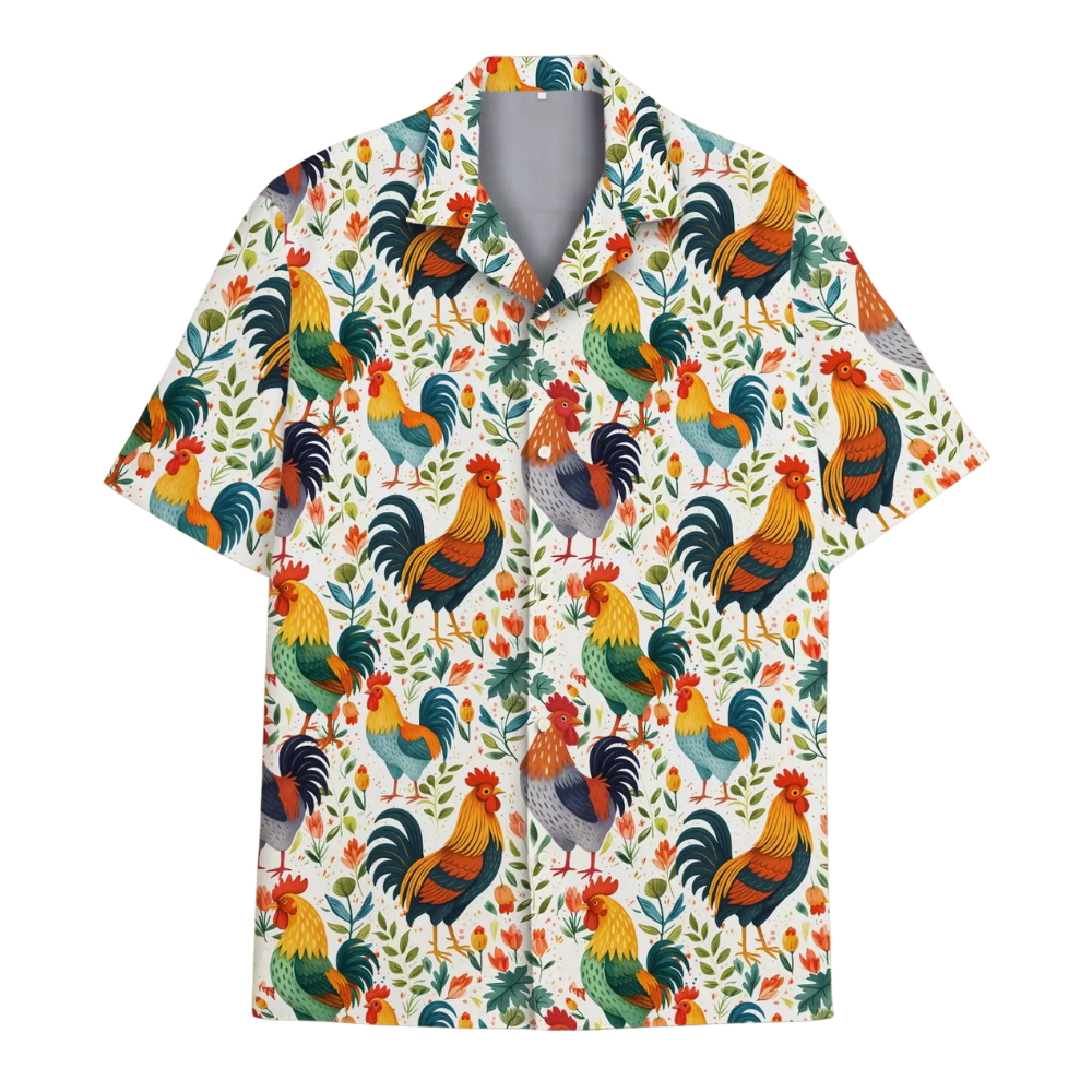 Rooster Mens Hawaiian Shirt, Rooster Lover Hawaiian Shirt HE0656