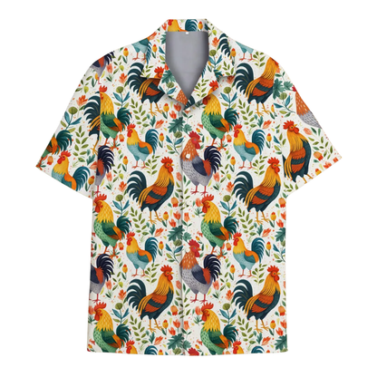 Rooster Mens Hawaiian Shirt, Rooster Lover Hawaiian Shirt HE0656