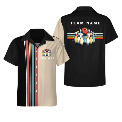 Custom Retro Bowling Hawaiian Shirt Men Women, Custom Retro Bowling Team Shirt BE0251
