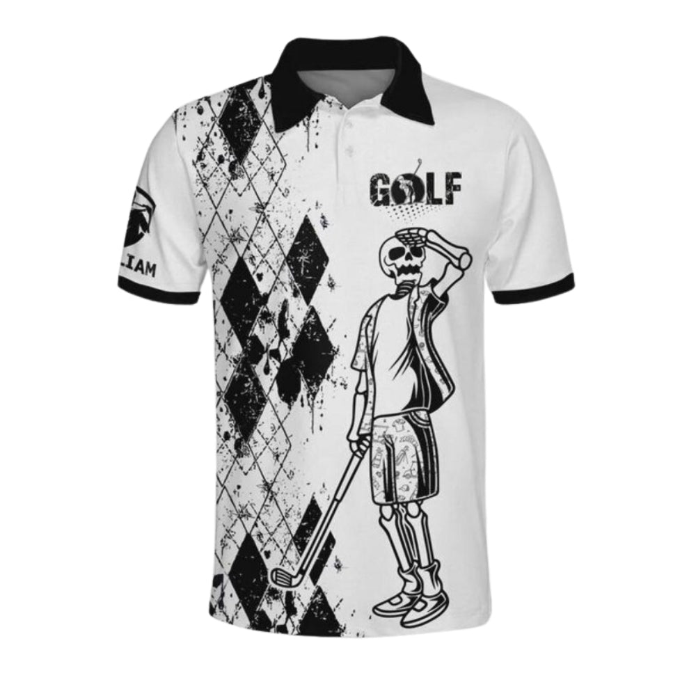 My Balls Are On My Wife's Bag Custom Skull Golf Polo Shirts For Men, Custom Funny Golf Shirts GE0380