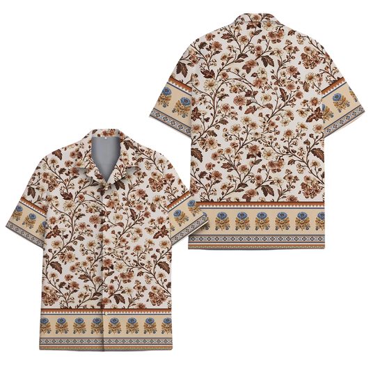 Floral Vintage Hawaiian Shirt For Women Men, Floral Hawaiian Shirt HE0809